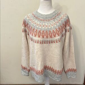 Evolution by Cyrus cream gray mauve long sleeve sweater Size XL EUC